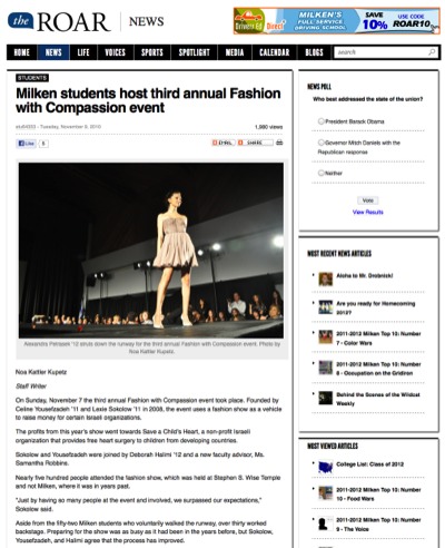 Milken students host third annual Fashion with Compassion event